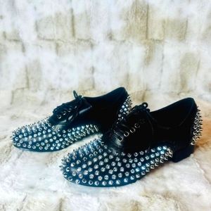 Cape Robbin Black & Silver Spikey Dress Shoe NIB